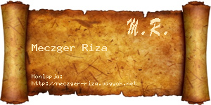 Meczger Riza névjegykártya